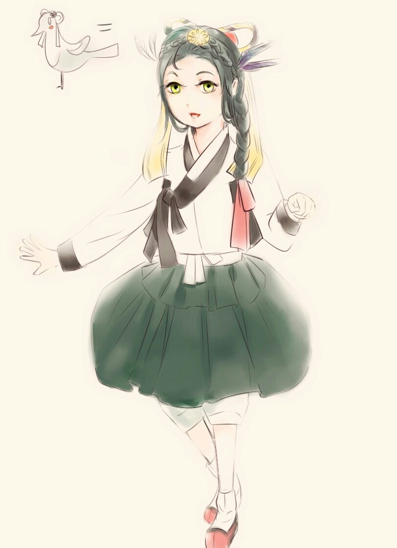  한복 캐릭터 일러스트 그려드립니다.(한복외 서양및 기타 고전의상도 가능)-이미지