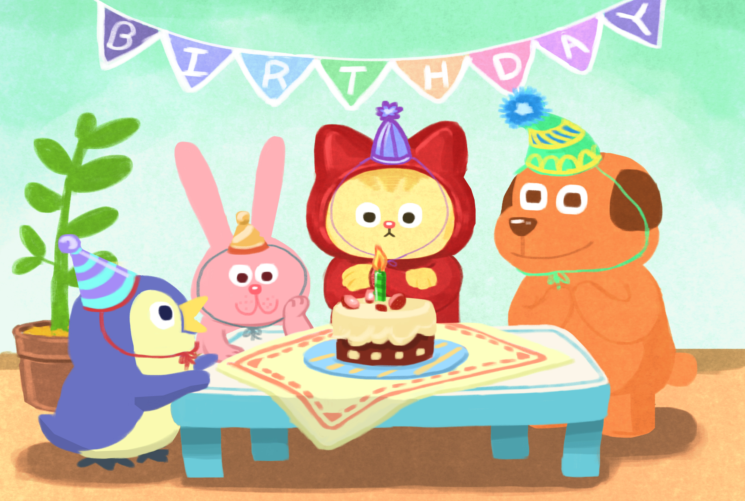 동화 속에 나오는 귀여운 캐릭터, 삽화, 이모티콘 그려드립니다.-이미지