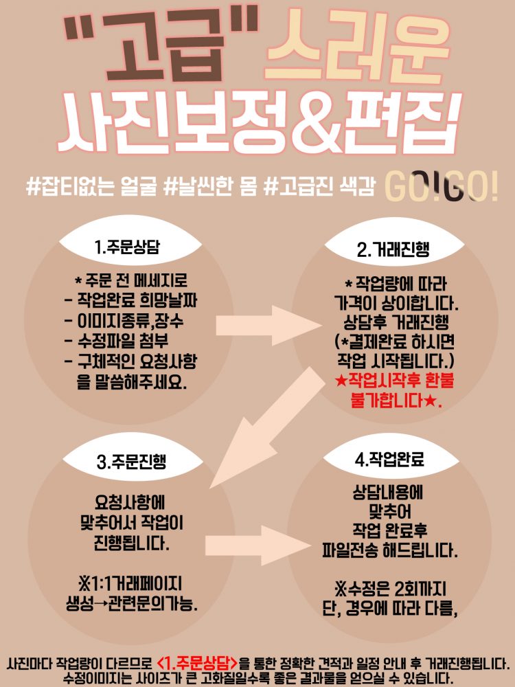 아름다운 사진보정, 깔끔한 누끼작업, 특별한 색보정등 포토샵 편집해드려요-이미지