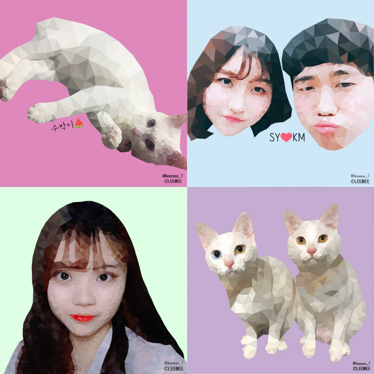 로우폴리곤 초상화 제작해드립니다!-이미지