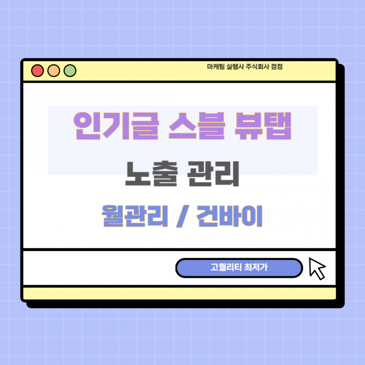 통합검색 인기글 스마트블록 뷰탭 월,건바이 고퀄리티 최저가 실행사-이미지